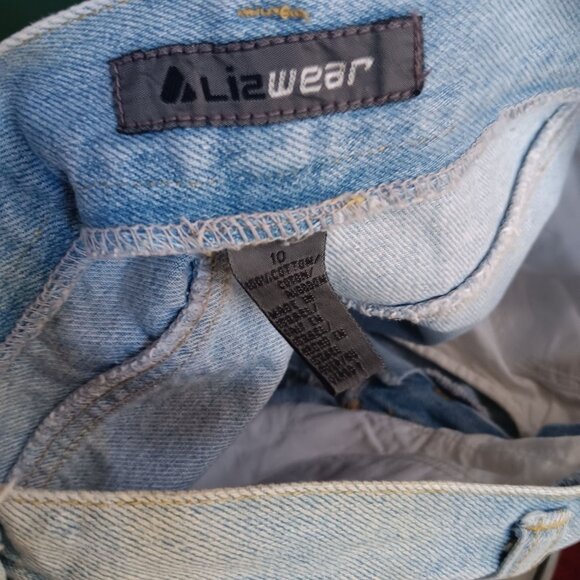 Lizwear Vintage Womens Shorts 10 28" High-Waisted Light Denim Jean Shorts 90's - Picture 5 of 5